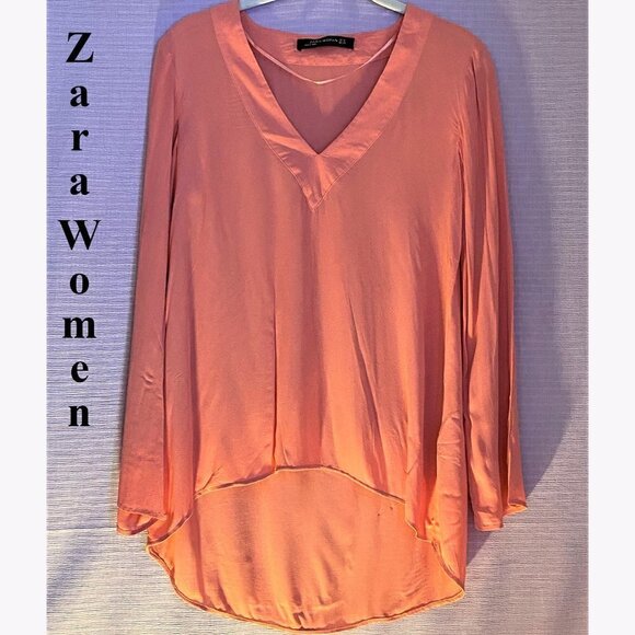 3 TOPS $25 NWOT ZARA WOMAN XS HIGH/LOW ELEGANT PROFESSIONAL OR EVENING LONG - Picture 1 of 8